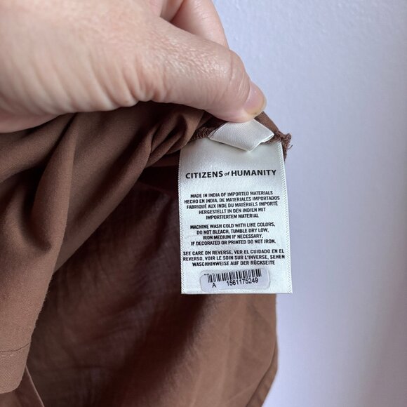 SzM Citizens of Humanity Cap-Sleeve Blouse in Mocha Mousse - RUNS LARGE - Picture 8 of 12